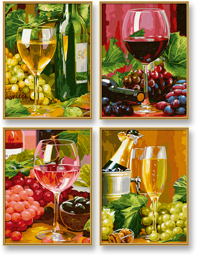 In Vino Veritas (4 obrazy v balení 18 x 24 cm)