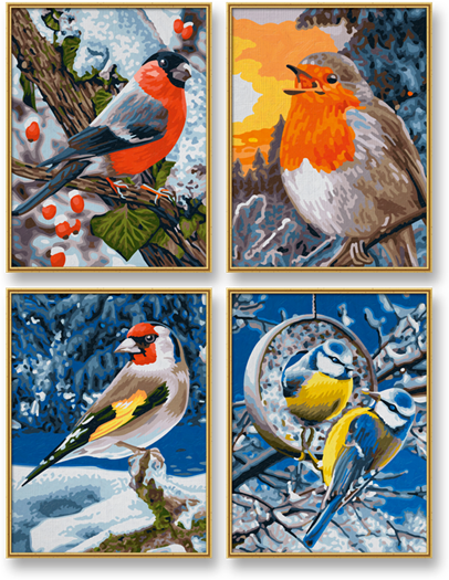 Zimné vtáky (4 obrazy v balení 18 x 24 cm)
