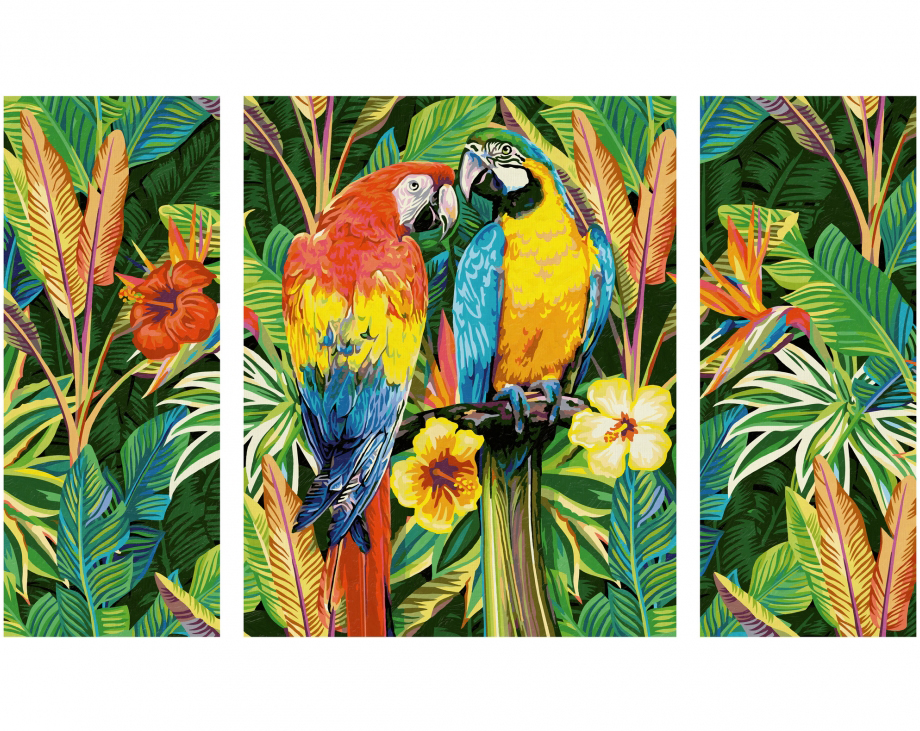 Papagáje v pralese (80 x 50 cm)