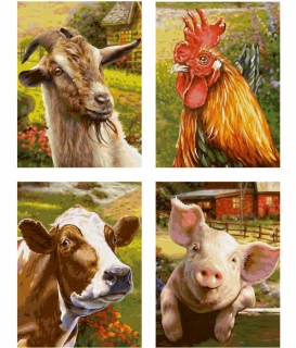 Na farme (4 obrazy v balení 18 x 24 cm)