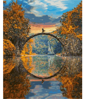 Diablov most na jazere Rakotzsee (40 x 50 cm)